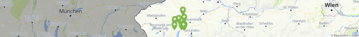 Kartenansicht für Apotheken-Notdienste in der Nähe von Ampflwang im Hausruckwald (Vöcklabruck, Oberösterreich)